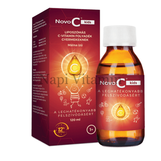 Novo C kids liposzómás C-vitamin folyadék málna ízű 120ml Novo C kids liposzómás C-vitamin folyadék málna ízű 120ml